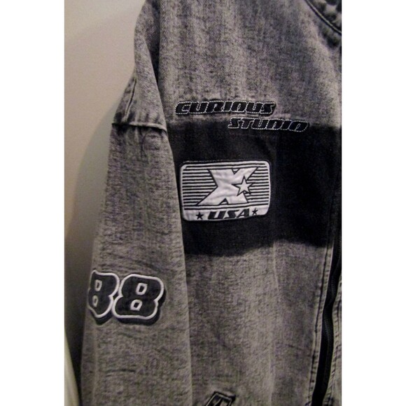 Fashion Nova Stay Bothered Bomber Jacket Washed Oversized Womens Size M - Picture 3 of 9